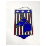 Leaded glass suncatcher panel, 7x12