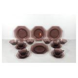 Moroccan amethyst glass dinnerware,  service for