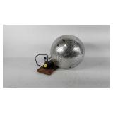 Disco ball/mirror ball, powers on and turns