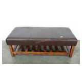 Mission style padded bench. Just needs a wipe