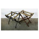 Two folding luggage racks.