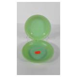 Two Fire King 8" jadeite plates