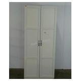 Storage cabinet, 30 x 71 x 16 1/2, stickers