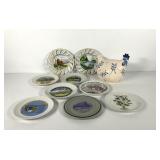 Decorative plates, two Ucagco painted with cut