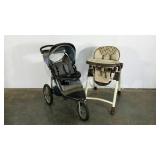 Baby Trend stroller and Graco high chair,