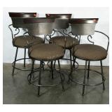 Set of four nice swivel stool with metal frames