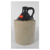 Gallon crock jug, brown over white
