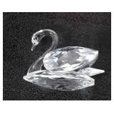 Swarovski crystal swan with mirror display base