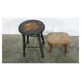 Two stools,  17" and 9" tall