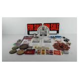 Mixed group, includes For Sale signs, Junior fire