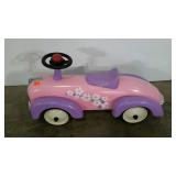 Ride on car, Schylling brand, pink with flowers,