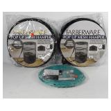 Three pop-up laundry hampers, two Farberware mesh