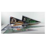 Sports memorabilia, seven pennants in protective