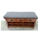 Shoe storage bench for your entryway. Mission