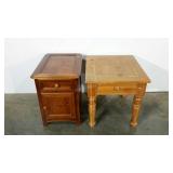 Two end stands, each with one drawer, one with