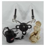 Mixed group, includes Coleman air mattress pump,