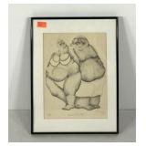 Chewing the Fat artist proof print, signed, framed
