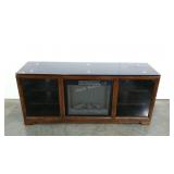 Entertainment stand with electric fireplace and