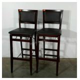 Two folding bar stools. Good condition. 30" seat