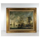 Un Puerto de mar reproduction print on canvas,