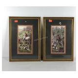 Pair of fox hunt prints by Whitehead, signed,