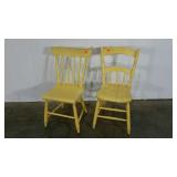 Two chairs, painted, cracked as shown