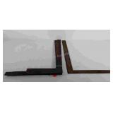 Tools, six metal framing squares