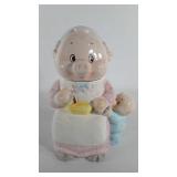 Ceramic pig cookie jar, 11", has crazing and