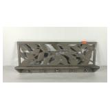Wood wall shelf coat rack, measures 30 wide x 12