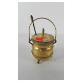 Brass cauldron and fire starter, 5.5"