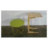 Side tables, round table is 16 1/2" diameter,