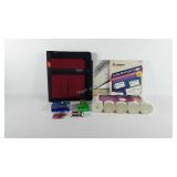 Office supplies, includes zip-up binder, ten