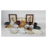 Miscellaneous dishes, Tupperware, owl pictures,
