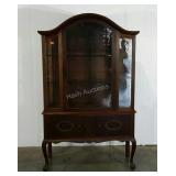 Queen Anne claw foot China cabinet, 70" tall