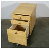 Rolling file cabinet, two small drawers, one for