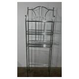Lightweight bathroom shelf for over commode.
