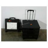 Collapsible file cart with lid and wheels, 2