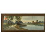 Watercolor painting in early frame, signed,
