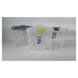 Sterilite Show Offs file storage totes, three
