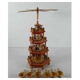 Christmas decor, Wooden windmill carousel pyramid