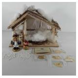 Holiday decor, includes Nativity stable,