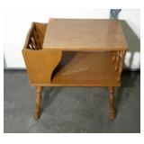 Side table with magazine rack.  25"×16"×25".