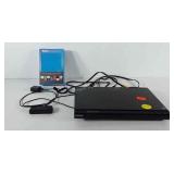 Sony DVD player and Roku Express with box, powers