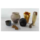 Home decor, includes vases, bowl, and two