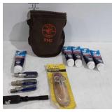 Contractors Accessories lot, canvas pouch, cable