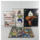 Cartoon character posters and metal sign, Mickey