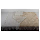 Textiles, crotched tablecloths and doilies, one
