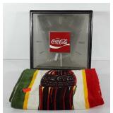 Advertising, coca-cola wall clock and beach