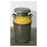 Older Hartford Conn. milk can with lid. Partially