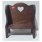 Wooden doll bench,  15 t x 13 w